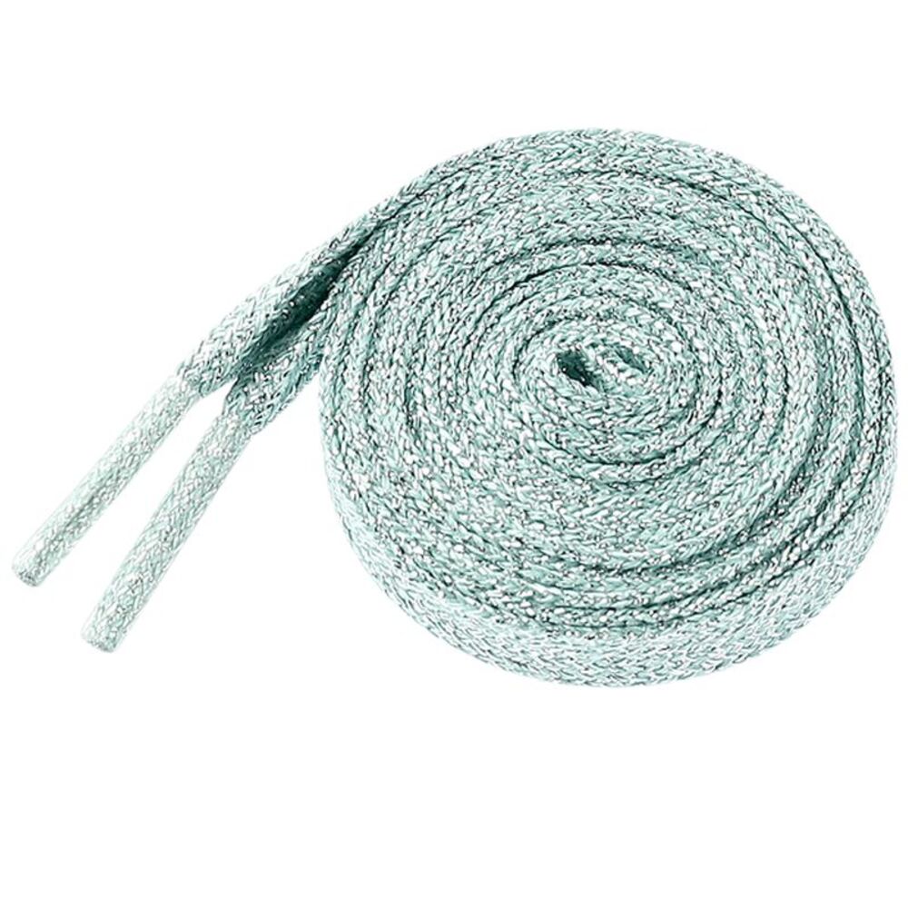 1 Pair Glitter Shiny Metallic Flat Shoelaces 140cm/55.12" Mint Green